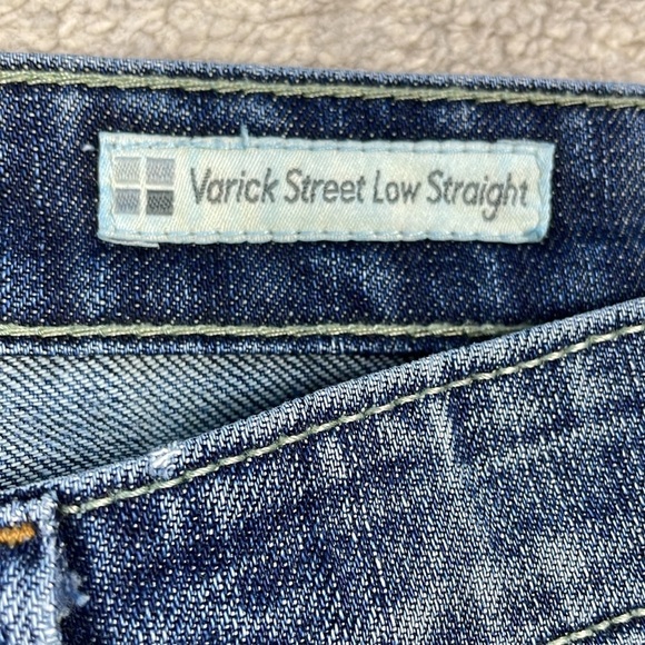 Salt Works Varick Street Low Straight Jeans Medium Wash Whiskered Sz 36x29 - Picture 6 of 10